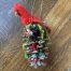 Cardinal Needle Felted Wool Bird on Pine Cone by Betsey Leslie